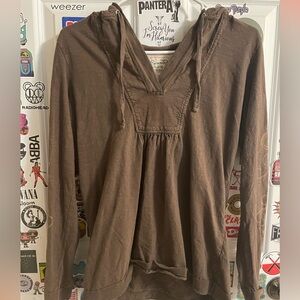Brown hooded long sleeve